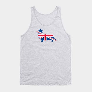 Corgi, Corgis, Corgi Dog, Queen's Corgi, British Flag, Union Jack, Queen of England, Queen Elizabeth, British Flag Tank Top